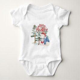 Frohe Weihnachten Adorable Holiday Design Baby Strampler
