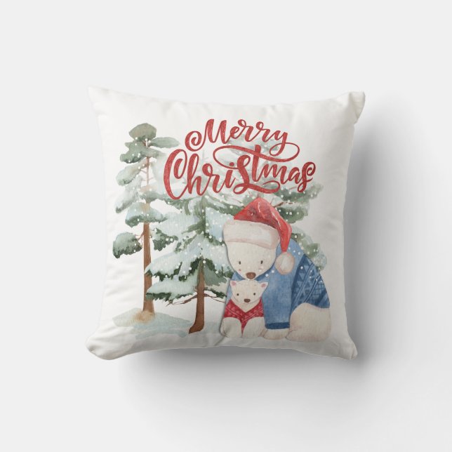 Frohe Weihnachten Adorable Holiday Design Kissen (Vorderseite)