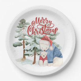 Frohe Weihnachten Adorable Holiday Design Pappteller