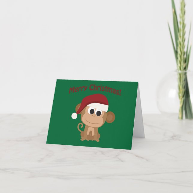 Frohe Weihnachten! Affe Feiertagskarte (Vorderseite)