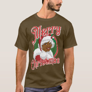 Frohe Weihnachten Afrikanerin Santa Black Mrs. C T-Shirt