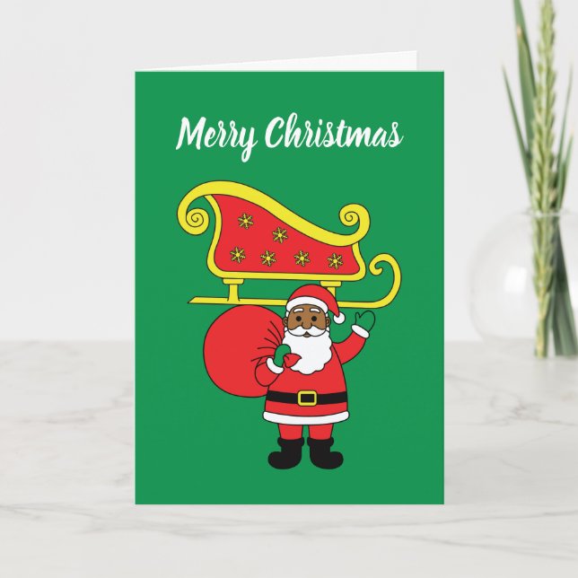 Frohe Weihnachten Afrikanischer Weihnachtsmann Gre (Vorderseite)