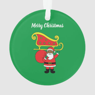Frohe Weihnachten Afroamerikanischer Weihnachtsman Ornament