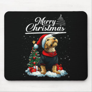 Frohe Weihnachten Airedale Terrier Weihnachtsmann  Mousepad