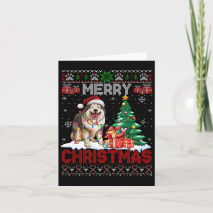 Frohe Weihnachten Alaskan Malamute Dog Lover Ugly Karte