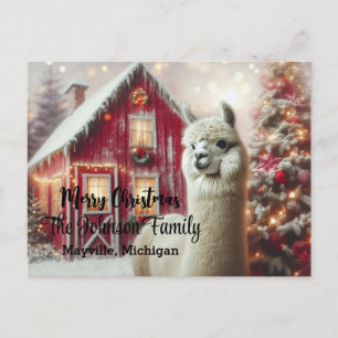 Frohe Weihnachten Alpaca Postkarte