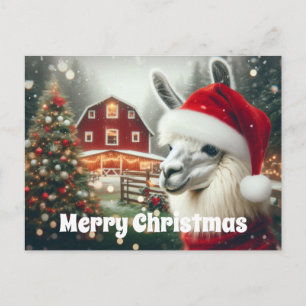 Frohe Weihnachten Alpaca Postkarte