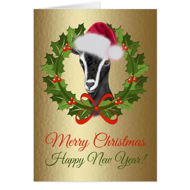 Frohe Weihnachten Alpine Dairy Ziegenmalerei (Vorne)