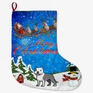 Frohe Weihnachten American Staffordshire Terrier Großer Weihnachtsstrumpf