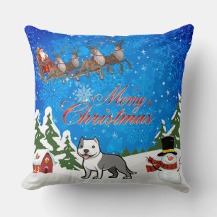 Frohe Weihnachten American Staffordshire Terrier Kissen