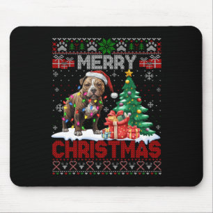 Frohe Weihnachten American Staffordshire Terrier U Mousepad