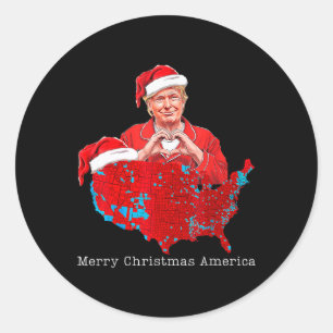 Frohe Weihnachten Amerika Donald Trump deckt Weihn Runder Aufkleber