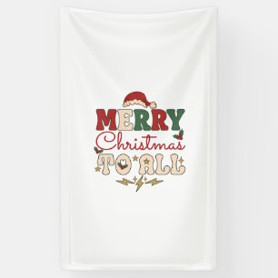 Frohe Weihnachten an alle Santa Hut Blitzsterne Banner