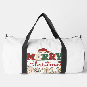 Frohe Weihnachten an alle Santa Hut Blitzsterne Duffle Bag