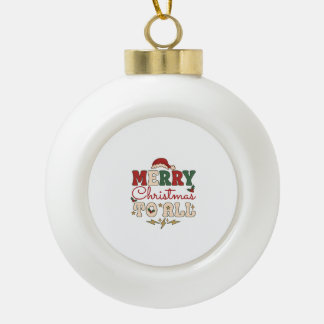 Frohe Weihnachten an alle Santa Hut Blitzsterne Keramik Kugel-Ornament