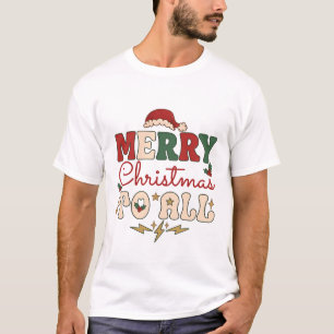 Frohe Weihnachten an alle Santa Hut Blitzsterne T-Shirt