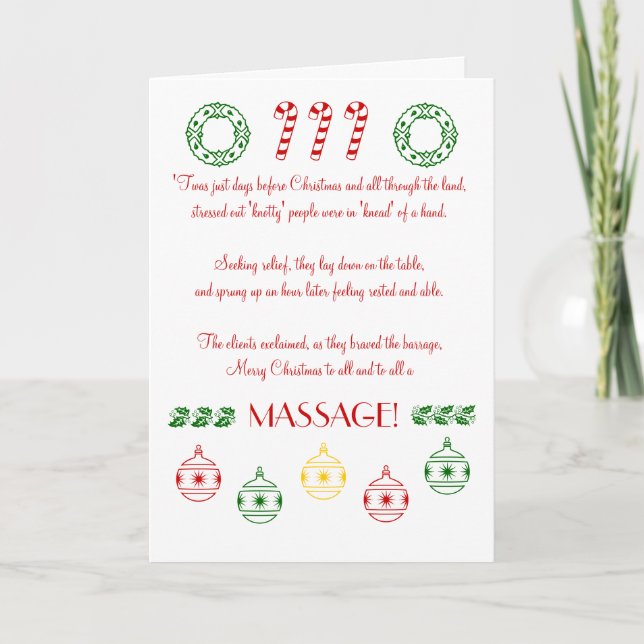 Frohe Weihnachten an alle und an alle eine MASSAGE (Vorderseite)