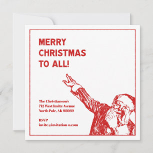 Frohe Weihnachten an alle Weihnachtsmann-Zeiger-Bo Einladung