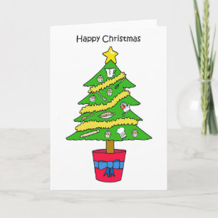 Frohe Weihnachten an Baker Koch Cook Cartoon Tree Karte