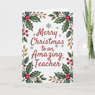 Frohe Weihnachten an einen großartigen Lehrer Karte