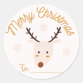 Frohe Weihnachten an: Runder Aufkleber