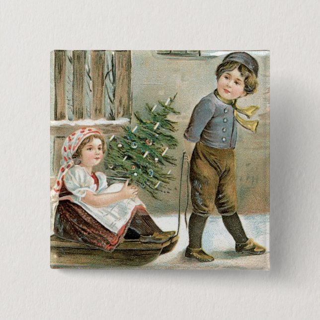 Frohe Weihnachten an Sie! Button (Vorderseite)