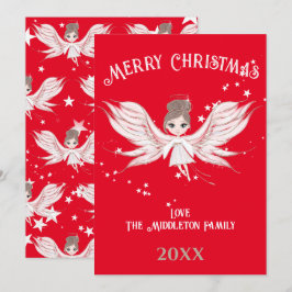 Frohe Weihnachten Angel Dark Hair Red