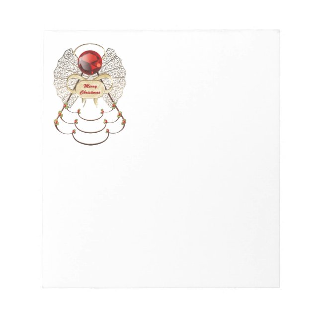 Frohe Weihnachten Angel Notepad Notizblock (Vorderseite)
