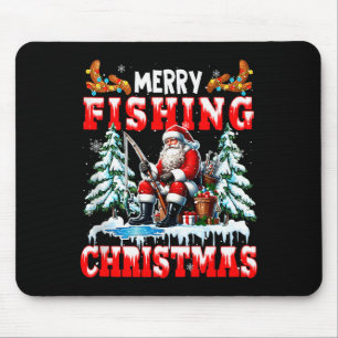 Frohe Weihnachten Angelndes Weihnachtsmann Buntes  Mousepad