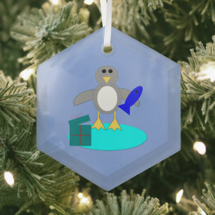 Frohe Weihnachten Angelpinguin Ornament Aus Glas