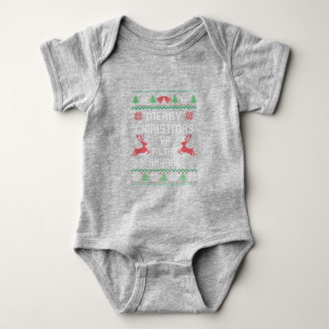 Frohe Weihnachten Animal Filthy Ya Great Baby Strampler (Vorderseite)