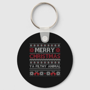 Frohe Weihnachten Animal Filthy Ya Ugly Style Xmas Schlüsselanhänger