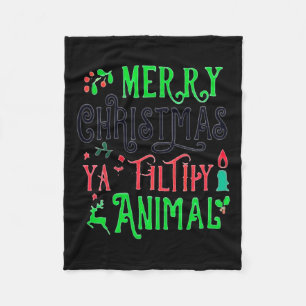 Frohe Weihnachten Animal Filthy Ya Xmas Familie Pa Fleecedecke