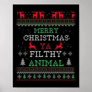 Frohe Weihnachten Animal Filthy Ya Xmas Pajama Fam Poster