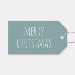 Frohe Weihnachten | Aquamariner Minimalistischer U Geschenkanhänger