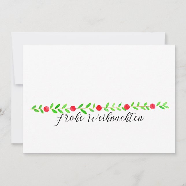 Frohe Weihnachten, Aquarell Weihnachtsfahne Einladung (Vorderseite)