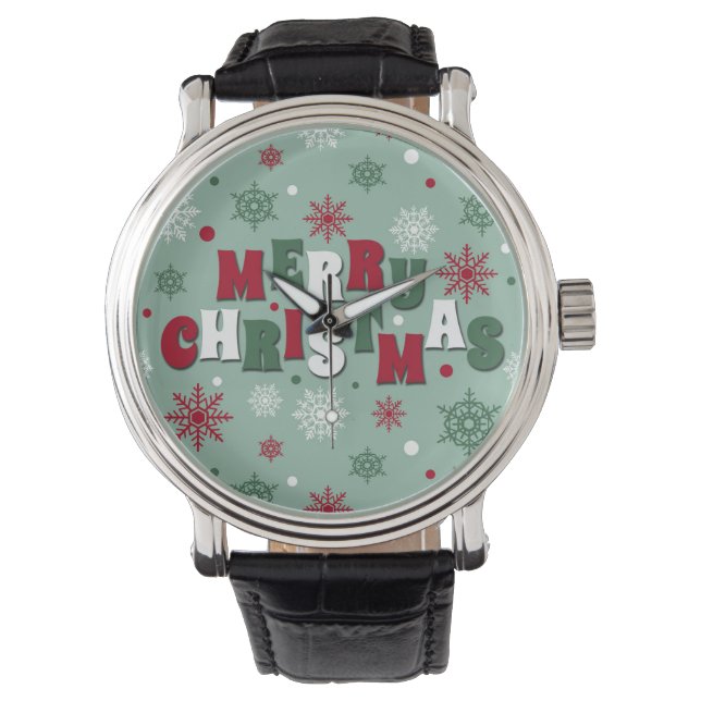 Frohe Weihnachten Armbanduhr (Vorderseite)