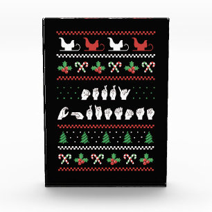 Frohe Weihnachten - ASL American Sign Language I Fotoblock