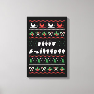 Frohe Weihnachten - ASL American Sign Language I Leinwanddruck