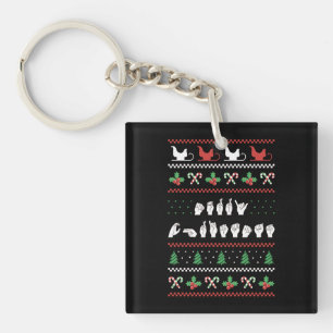 Frohe Weihnachten - ASL American Sign Language I Schlüsselanhänger