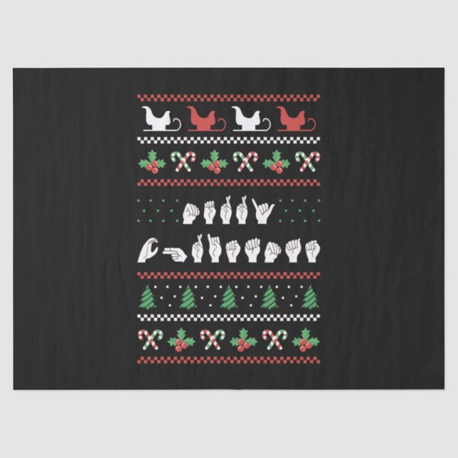 Frohe Weihnachten - ASL American Sign Language I Seidenpapier (Vorderseite)