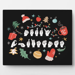 Frohe Weihnachten - ASL American Sign Language III Fotoplatte