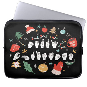 Frohe Weihnachten - ASL American Sign Language III Laptopschutzhülle