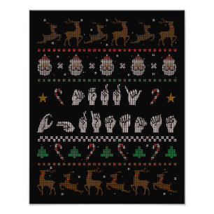 Frohe Weihnachten - ASL Amerikanische Gebärdenspra Fotodruck