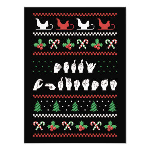 Frohe Weihnachten - ASL Amerikanische Gebärdenspra Fotodruck