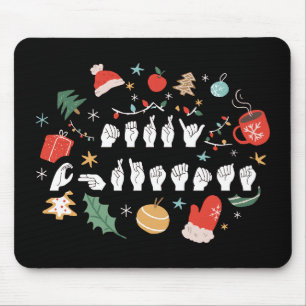Frohe Weihnachten - ASL Amerikanische Gebärdenspra Mousepad