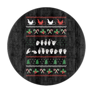 Frohe Weihnachten - ASL Amerikanische Gebärdenspra Schneidebrett