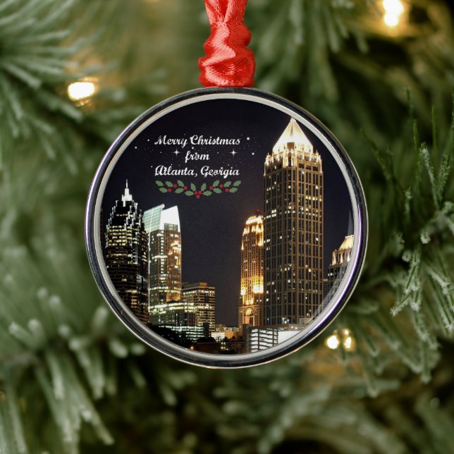 "Frohe Weihnachten", Atlanta, Georgien, Ornament Aus Metall (Baum)