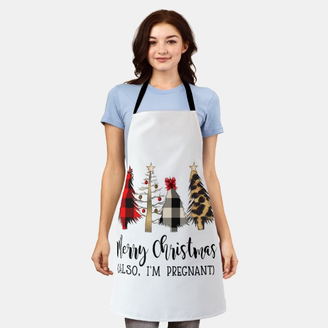 Frohe Weihnachten auch ich bin schwanger schwanger Schürze (Getragen)