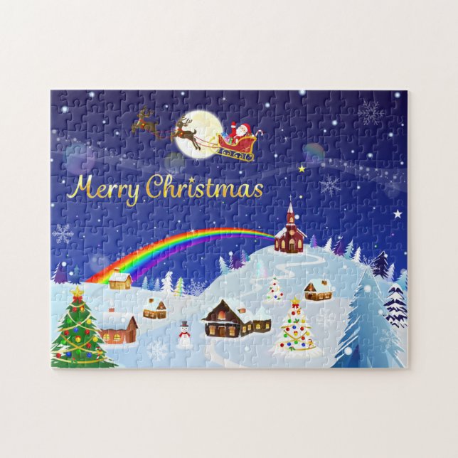 Frohe Weihnachten auf dem Vollmond (Horizontal)